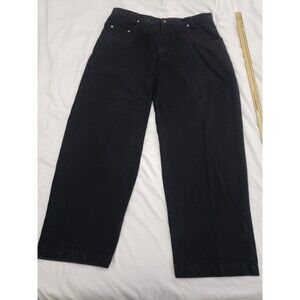 Karl Kani Baggy Jeans Mens Size 40X30 Vtg Hip Hop Black Faded Wide Leg